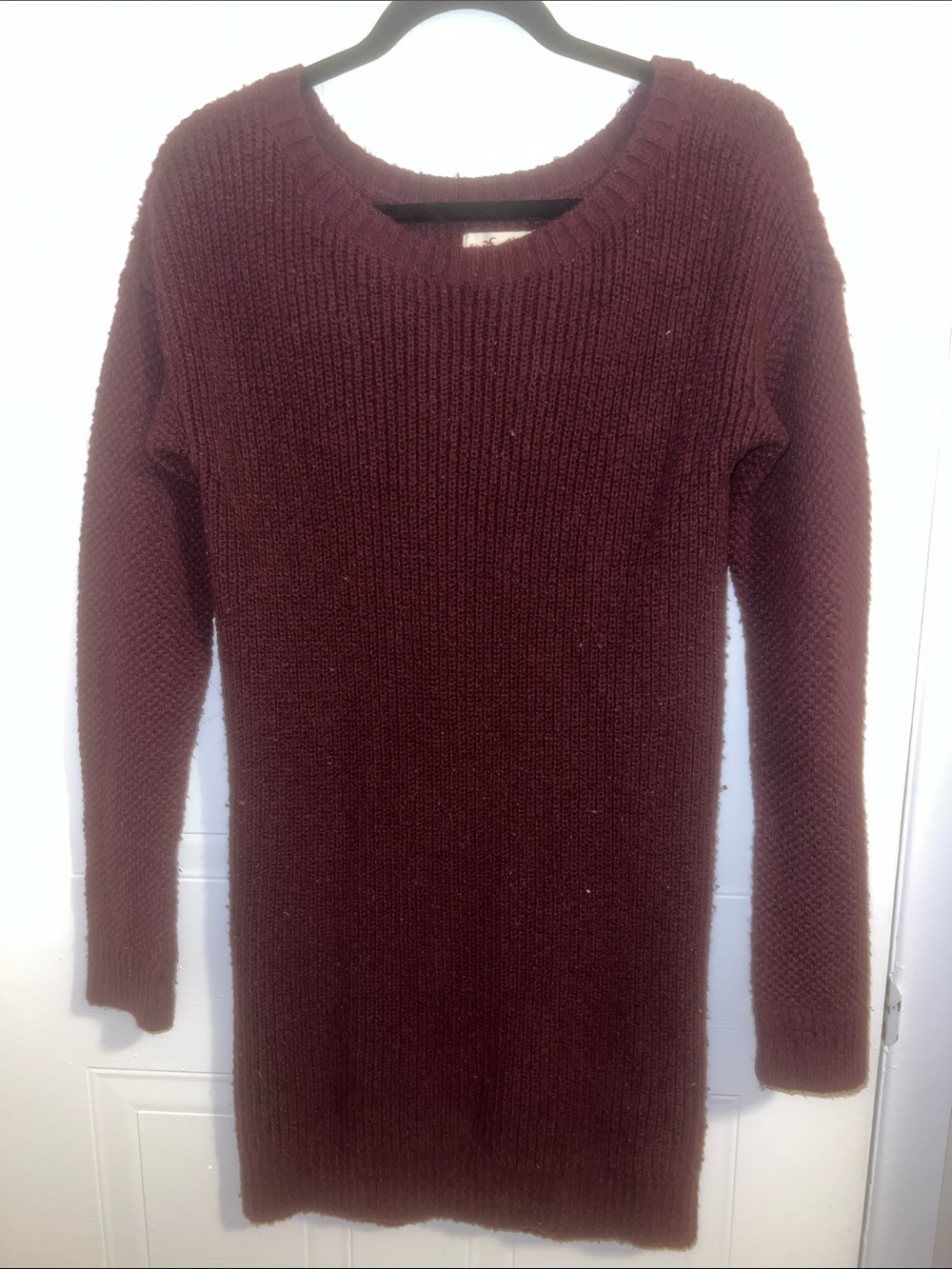 Hollister Wine Crewneck Knit Sweater Dress